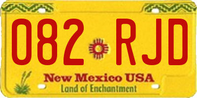NM license plate 082RJD