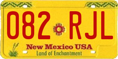 NM license plate 082RJL