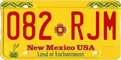 NM license plate 082RJM