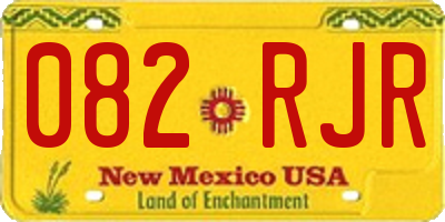 NM license plate 082RJR