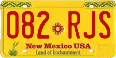 NM license plate 082RJS