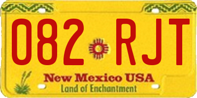 NM license plate 082RJT