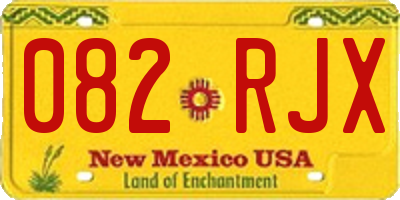 NM license plate 082RJX