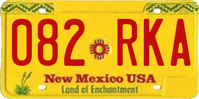 NM license plate 082RKA