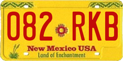 NM license plate 082RKB