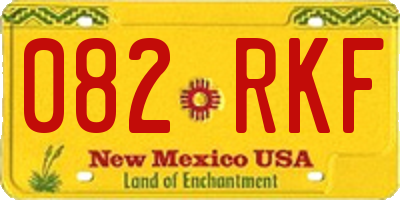 NM license plate 082RKF