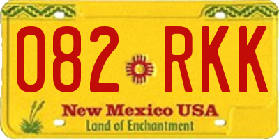 NM license plate 082RKK