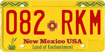 NM license plate 082RKM