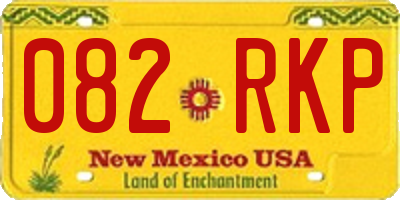 NM license plate 082RKP
