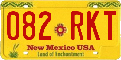 NM license plate 082RKT