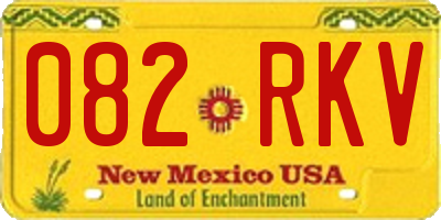 NM license plate 082RKV