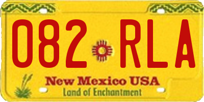 NM license plate 082RLA