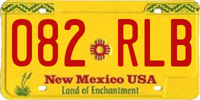 NM license plate 082RLB