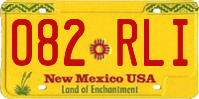 NM license plate 082RLI