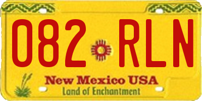 NM license plate 082RLN
