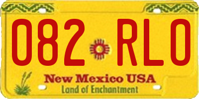 NM license plate 082RLO