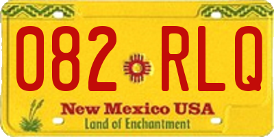 NM license plate 082RLQ