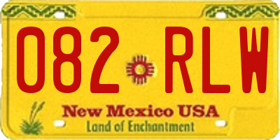 NM license plate 082RLW