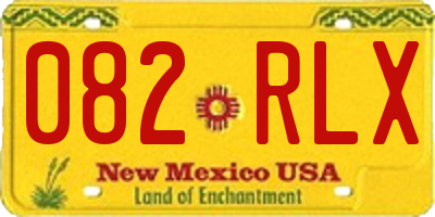 NM license plate 082RLX
