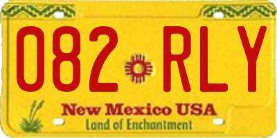 NM license plate 082RLY