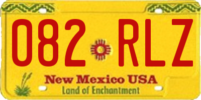 NM license plate 082RLZ