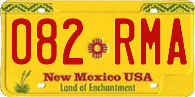 NM license plate 082RMA