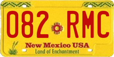 NM license plate 082RMC