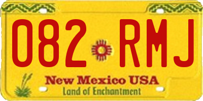 NM license plate 082RMJ