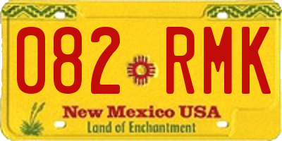 NM license plate 082RMK