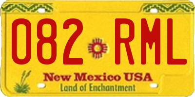 NM license plate 082RML