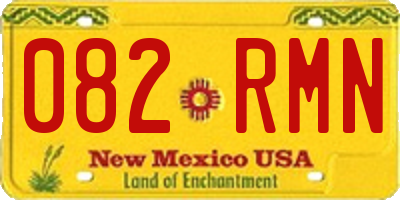 NM license plate 082RMN