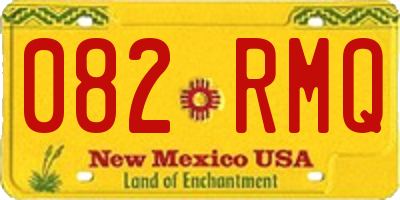 NM license plate 082RMQ