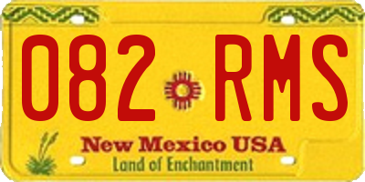 NM license plate 082RMS