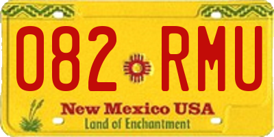 NM license plate 082RMU