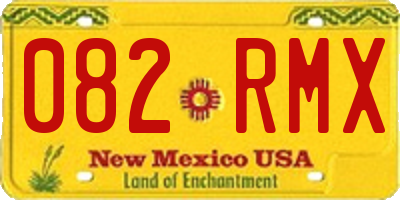NM license plate 082RMX