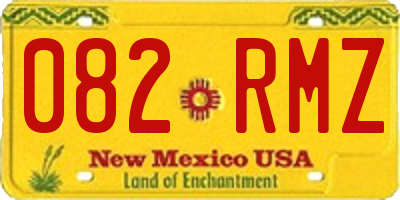 NM license plate 082RMZ