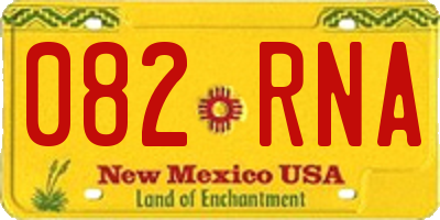 NM license plate 082RNA