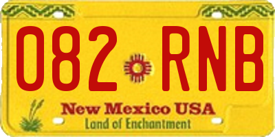 NM license plate 082RNB