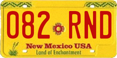 NM license plate 082RND