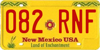 NM license plate 082RNF