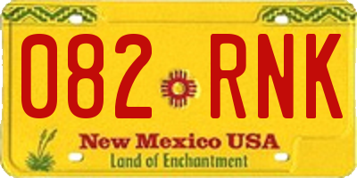 NM license plate 082RNK