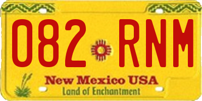 NM license plate 082RNM