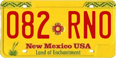NM license plate 082RNO