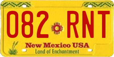 NM license plate 082RNT