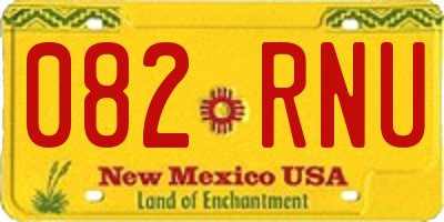 NM license plate 082RNU
