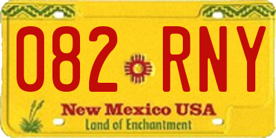 NM license plate 082RNY
