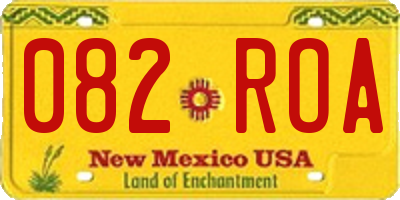 NM license plate 082ROA