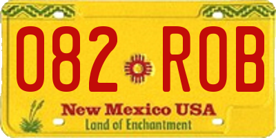 NM license plate 082ROB