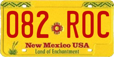 NM license plate 082ROC