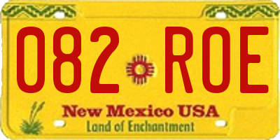 NM license plate 082ROE